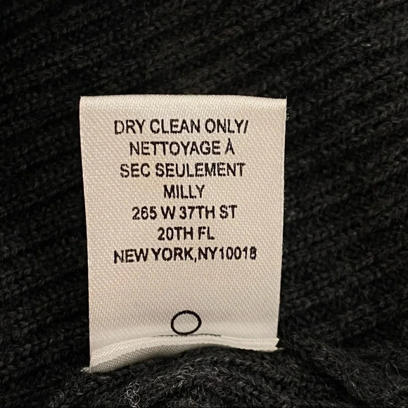 MILLY Isabella Puffed Shoulder Ribbed Wool Sweater Long Sleeve Gray Size 2 - Picture 8 of 10